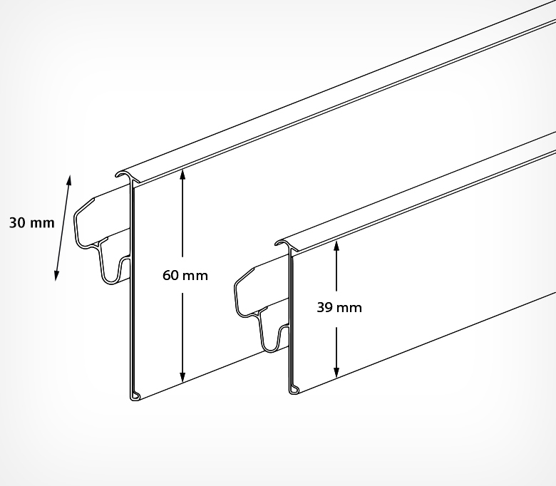 Ценникодержатель полочный LST двухпозиционный схема Ценникодержатель полочный LST двухпозиционный