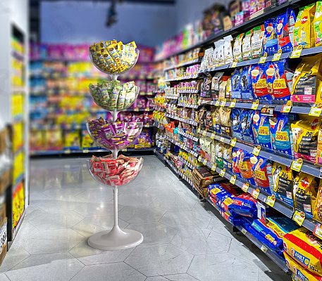 Напольный дисплей с четырьмя чашами