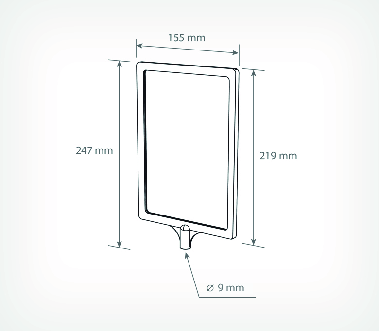 рамка А5 схема Рамка пластиковая с интегрированным Т-держателем формата А5
