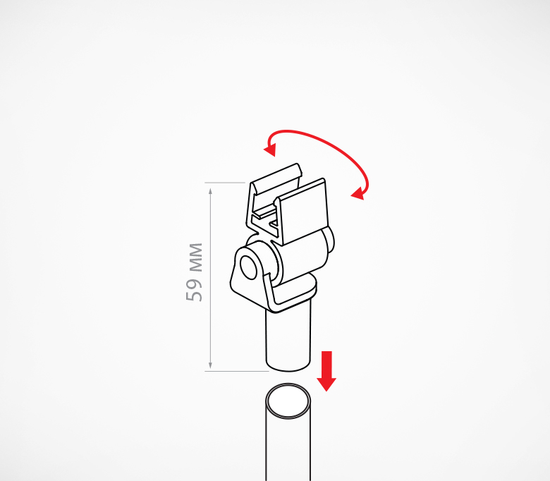 Насадка на трубку с поворотным держателем пластиковой рамки схема
